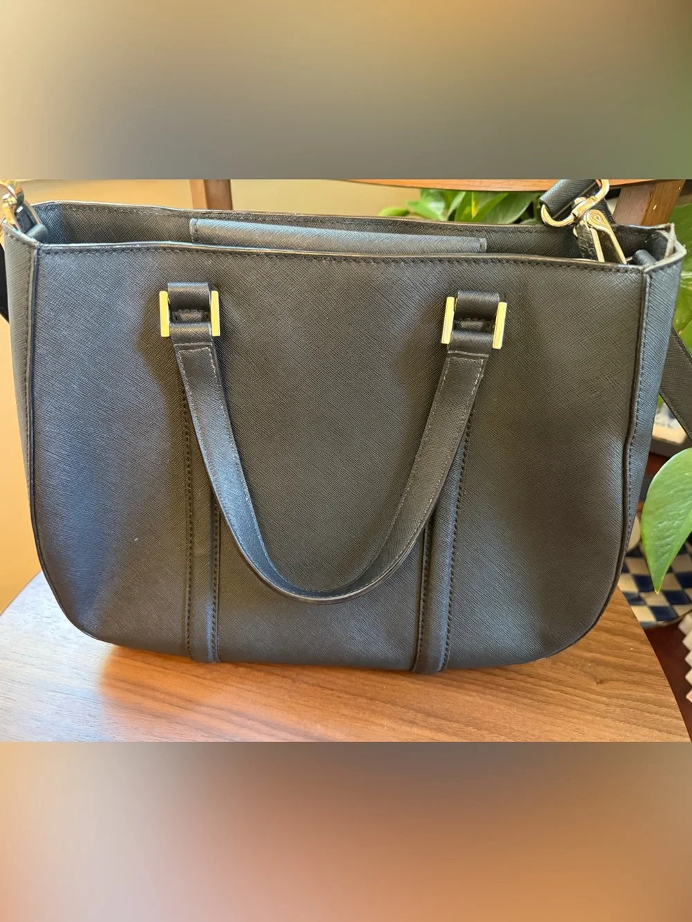 kate spade Newberry Black Saffiano Leather Shoulder Bag with Crossbody Strap - Picture 4 of 11